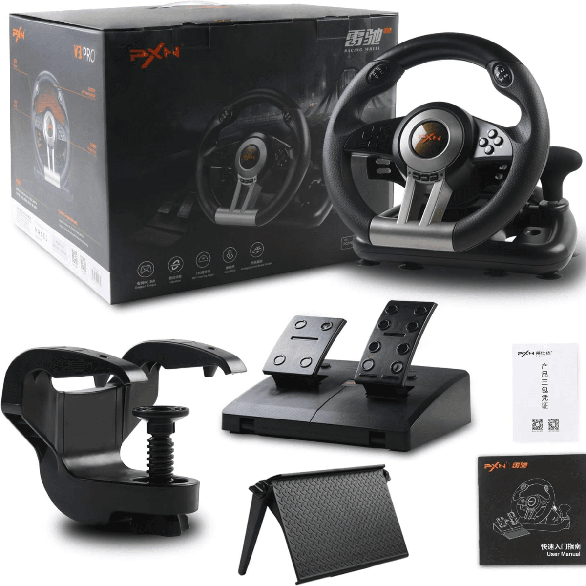 Volante Gamer Pedales + Palanca PXN - Tienda Anasami